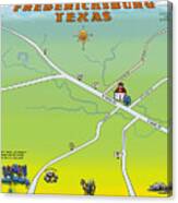 Fredericksburg Texas Fun Map Canvas Print
