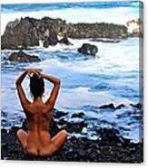 Free And Naked In Nature Canvas Print