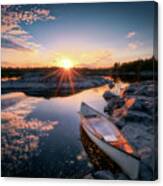 French River At Dusk Canvas Print