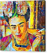 Frida Kahlo In Contemporary Vibrant Happy Color Motif 20200427 Canvas Print