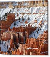 Frosted Gingerbread -- Snow-covered Landscape In Bryce Canyon National Park, Utah Canvas Print