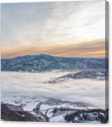 Frosty Morning On Skalka Mountain In Beskydy Mountains Canvas Print