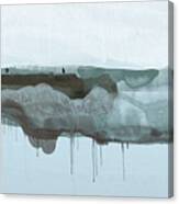 Frozen - Minimalist Abstract Winter Landscape Watercolor Painting Canvas Print