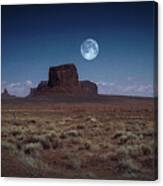 Full Moon Over Monument Valley Canvas Print