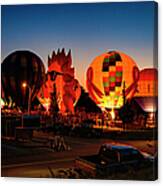 Fun Fest Hot Air Balloon Glow Canvas Print