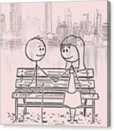 Funny romantic stick couple holding hands, minimal line art drawing, couple  in love art print Jigsaw Puzzle by Mounir Khalfouf - Pixels Puzzles