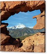 Garden Of The Gods And Pikes Peak Canvas Print