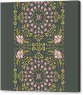Garden Symmetry - Green And Pink Canvas Print
