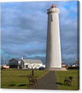 Gardur Lighthouse On Reykjanes Peninsula Canvas Print