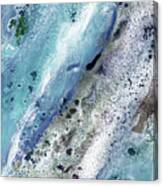 Gem Of The Sea Salty Blue Waves Of Crystals Watercolor Beach Art Decor Vii Canvas Print