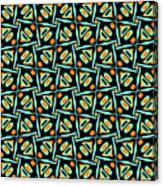 Geometric Designer Pattern 2703a - Orange Green Grey Canvas Print