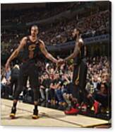 George Hill And Lebron James Canvas Print
