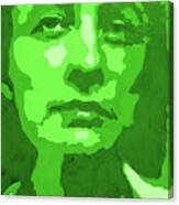Georgia O Keeffe Portrait In Lime Green Canvas Print