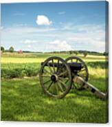 Gettysburg Civil War Cannon In Field Canvas Print