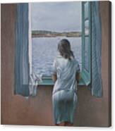 Girl At A Window Canvas Print