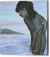 Girl At The Beach Canvas Print