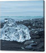 Glacial Ice On Diamond Beach Canvas Print