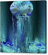 Glowing In The Deep Ocean Jellyfish Watercolor Canvas Print