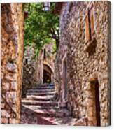 Going Up The Stairs In Eze, Provence Canvas Print