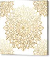 Gold Mandala Pattern In White Background Canvas Print
