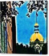 Golden Dome Of Savannah City Hall Canvas Print