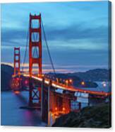 Golden Gate At Nightfall Canvas Print
