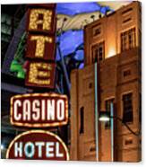Golden Gate Casino Neon Signs And Fremont Experience At Night Canvas Print
