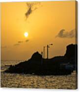 Golden Skies At Fort Bay Harbor Canvas Print