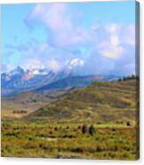 Grand Tetons In The Clouds 1a Canvas Print