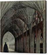 Greater Abbeys Of England 1908 - Gloucester Cathedral, Cloister And Lavatorium Canvas Print