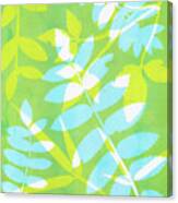 Greens And Blue Plant Print Canvas Print