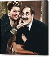Groucho Marx And Lisette Veria Canvas Print