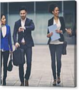 Group Of Business People Outdoors Canvas Print