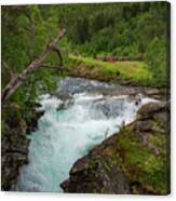 Gudbrandsjuvet Waterfall In Norway Canvas Print