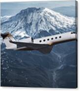 Gulfstream 550 And Mt. St. Helens Canvas Print