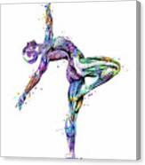 Gymnastics Muscles Colorful Anatomy Watercolor Canvas Print