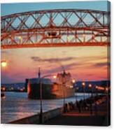 H Lee White Leaves Duluth At Sunset Canvas Print