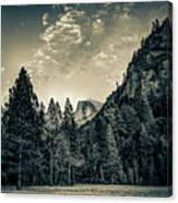 Half Dome Mountain Peak In Yosemite National Park In Sepia Canvas Print