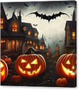 Halloween Houses Canvas Print