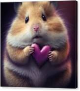 Hamster With Heart Canvas Print
