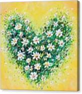 Happy Daisy Heart Canvas Print