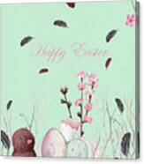 Happy Easter With A Cute Chick Canvas Print