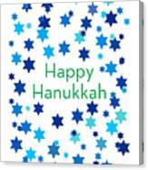 Happy Hanukkah Confetti- Art By Linda Woods Canvas Print