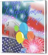 Happy Independence's Day 4th Of July Holiday Card Canvas Print