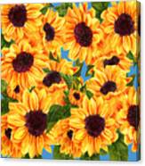 Happy Sunflowers Canvas Print