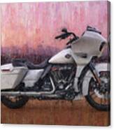 Harley-davidson Street Glide White Motorcycle By Vart Canvas Print