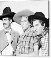 Harpo Marx, The Marx Brothers, Chico Marx And Groucho Marx In Go West -1940-. Canvas Print