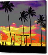 Hawaiian Silhouettes Enhanced Canvas Print