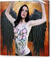 Hawk Girl Wearing Body Paint Canvas Print