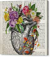 Heart Flower Anatomy Print, Medical Poster, Cardiologist Gift Idea, Cardiology Decor, Medical School Canvas Print